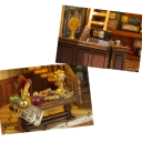 Casă de păpuși mini din lemn, 8,7 x 7 x 12,4 cm, model DIY cu lumină LED și mobilier, kit de construcție creativă, fără lipici și baterii, asamblare manuală 2