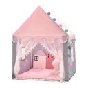 Casa de Princesa Infantil 95 x 124 x 135 cm Tienda de Juego Plegable Rosa de Tela No Tóxica con Ventanas Para Uso Interior y Exterior 1