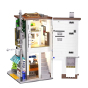 Casa Japonesa 12.8 x 15.2 x 24.3 cm Kit de Construcción Arquitectónica 1108 piezas Tienda Creativa Cafetería Casa de Té Mini Casa para Niños Luz USB 6