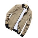 Casaco bomber masculino de primavera com punhos elásticos Casaco leve e estiloso de transição com fecho éclair Casaco moderno com bolsos para uso diário 6