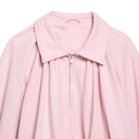 Casaco bomber oversized feminino com mangas largas e fecho éclair com gola rosa em poliéster para uso casual na cidade e no dia a dia 3
