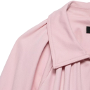 Casaco bomber oversized feminino com mangas largas e fecho éclair com gola rosa em poliéster para uso casual na cidade e no dia a dia 4