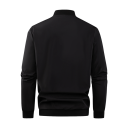 Casaco bomber preto para homem com fecho éclair Casaco elegante de primavera e outono com punhos elásticos Casaco leve de transição para a cidade e para o trabalho 2