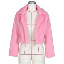 Casaco curto feminino de pelúcia P1650 9