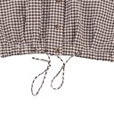 Casaco de camisa xadrez feminino com gola alta e fecho de botões, com cordão ajustável e mangas raglã de corte solto 12