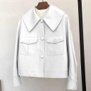 Casaco de couro feminino P1947 1