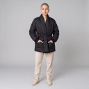 Casaco de Inverno Feminino Almofadado com Cinto e Gola de Xale 4