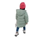 Casaco de Inverno Infantil Liso com Capuz Fecho com Zíper e Botões Bolso Casaco quente de algodão e poliéster para crianças Casaco de Inverno confortável 8