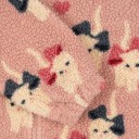 Casaco de Inverno Infantil Rosa com Motivo de Gatos Casaco de Algodão-Poliéster com Zíper e Gola Alta Casaco de Inverno Quente e Confortável 3