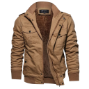 Casaco de Inverno Masculino com Gola em Design Resistente ao Vento Fecho de Botões Casaco de Algodão com Bolsos Forro de Poliéster Uso 3