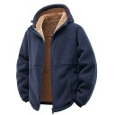 Casaco de Inverno Masculino Construção à Prova de Vento Fecho com Zip Bolsos Práticos Capuz Forro de Cachemira Conforto Térmico e Quente para o Inverno 5