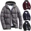 Casaco de Inverno Masculino Resistente ao Vento Fecho de Correr Poliester Capuz Bolsos Práticos Conforto Diário Quente Casaco de Inverno 2