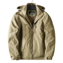 Casaco de Inverno Masculino Resistente ao Vento Fecho de Zíper Nylon Capuz Gola Forro de Poliéster Bolsos Práticos Quente e Confortável para Uso Inverno 1