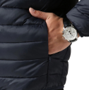 Casaco de Inverno Masculino Unisex à Prova de Vento com Capuz Fecho de Zip Casaco de Poliéster com Bordado na Manga Design Quente para o Inverno 3