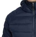 Casaco de Inverno Masculino Unisex à Prova de Vento com Capuz Fecho de Zip Casaco de Poliéster com Bordado na Manga Design Quente para o Inverno 9