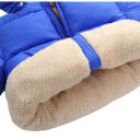 Casaco de Inverno para Crianças Unicolor com Capuz Casaco Quente em Algodão e Lã com Fecho Híbrido Confortável para o Inverno 3