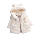 Casaco de inverno para meninas com fecho éclair, capuz com orelhas e bolsos. Pelo macio e quente de algodão. Roupa de inverno confortável 5