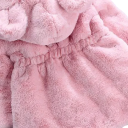 Casaco de inverno para meninas com fecho éclair, capuz com orelhas e bolsos. Pelo macio e quente de algodão. Roupa de inverno confortável 3