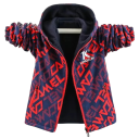 Casaco de Inverno para Rapazes com Capuz Casaco acolchoado quente com fecho éclair e bolsos com fecho éclair Material confortável Roupa de outono e inverno 1