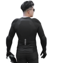Casaco de motociclista para homem com fecho de correr preto com protecções para peito, costas, ombros, cotovelos, elementos reflexivos 3