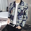 Casaco de primavera masculino com flores - Azul A1491 1