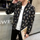 Casaco de primavera masculino com pássaros - Preto 1