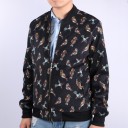 Casaco de primavera masculino com pássaros - Preto 3