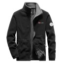 Casaco de softshell impermeável para caminhadas, casaco de caça, casaco de esqui POLIESTER com gola alta e fecho éclair com bolsos 2