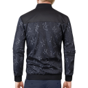 Casaco desportivo masculino preto com estampado de estrelas Casaco de transição leve com fecho éclair Casaco estiloso com punhos elásticos 2