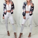 Casaco feminina de primavera/outono com padrão floral J704 2