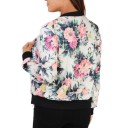 Casaco feminina de primavera/outono com padrão floral J704 4