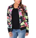 Casaco feminina de primavera/outono com padrão floral J704 5