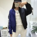 Casaco feminino bicolor com estampado J1665 4