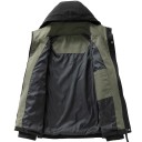 Casaco impermeável masculina de outono em grande tamanho, resistente ao vento, com fecho de correr e capuz, bolsos, várias cores, POLIESTER, à prova de água 6