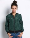 Casaco leve bomber para senhora para a primavera e o outono Fecho de correr e gola ribada Bolso no braço Mangas e barra ribadas Poliéster 3