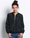 Casaco leve bomber para senhora para a primavera e o outono Fecho de correr e gola ribada Bolso no braço Mangas e barra ribadas Poliéster 5