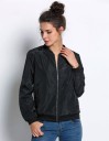 Casaco leve bomber para senhora para a primavera e o outono Fecho de correr e gola ribada Bolso no braço Mangas e barra ribadas Poliéster 6