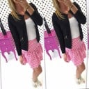 Casaco leve feminino sem gola com estrutura plástica Bordas acabadas Duas bolsas com fecho de correr Manga longa Poliéster e algodão 7
