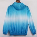 Casaco leve para senhora com capuz para a primavera e outono Transição de cor ombré Fecho com zip Dois bolsos com zip Punhos e bainha 9