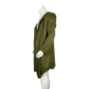 Casaco longo masculino com capuz Casaco assimétrico para a cidade Corte solto Moda streetwear Casaco de moda com mangas longas e fecho 5