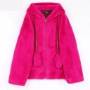 Casaco peludo feminino com orelhas P1740 4