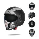 Cască de motocicletă cu imprimeu grafic expresiv și mască facială detașabilă Mărimea S 55-56 cm Carcasă ABS și umplutură EPS Protecție facială 4