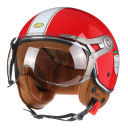 Cască de motocicletă retro cu vizor care se poate deschide Cască de protecție ABS pentru plimbare cu scuter sau motocicletă Cască vintage elegantă 6