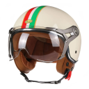 Cască de motocicletă retro cu vizor care se poate deschide Cască de protecție ABS pentru plimbare cu scuter sau motocicletă Cască vintage elegantă 1