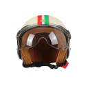 Cască de motocicletă retro cu vizor care se poate deschide Cască de protecție ABS pentru plimbare cu scuter sau motocicletă Cască vintage elegantă 2