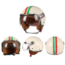 Cască de motocicletă retro cu vizor care se poate deschide Cască de protecție ABS pentru plimbare cu scuter sau motocicletă Cască vintage elegantă 4