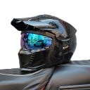 Cască integrala de motocicletă cu vizor rabatabil și vizieră împotriva soarelui Carcasă din ABS rezistentă Pentru motocicletă enduro, scuter sau ATV 2