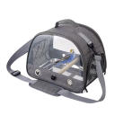 Cască portabilă pentru păsări 33 x 24 x 26 cm Casă de călătorie pentru papagali cu bol din inox, băț de odihnă, curea de umăr 75 x 135 cm 3