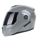 Casco de motocicleta abatible con doble visera, visera interior de cristal oscuro y protector solar para hombre y mujer. 2