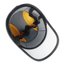 Casco de motocicleta negro de medio casco con visera Casco elegante para motociclistas Circunferencia ajustable 55-62 cm Casco de motocicleta abierto protector 3